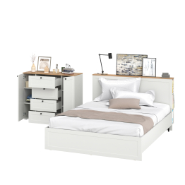 Комод-тумба Остин 16.221 и двуспальная кровать с основанием