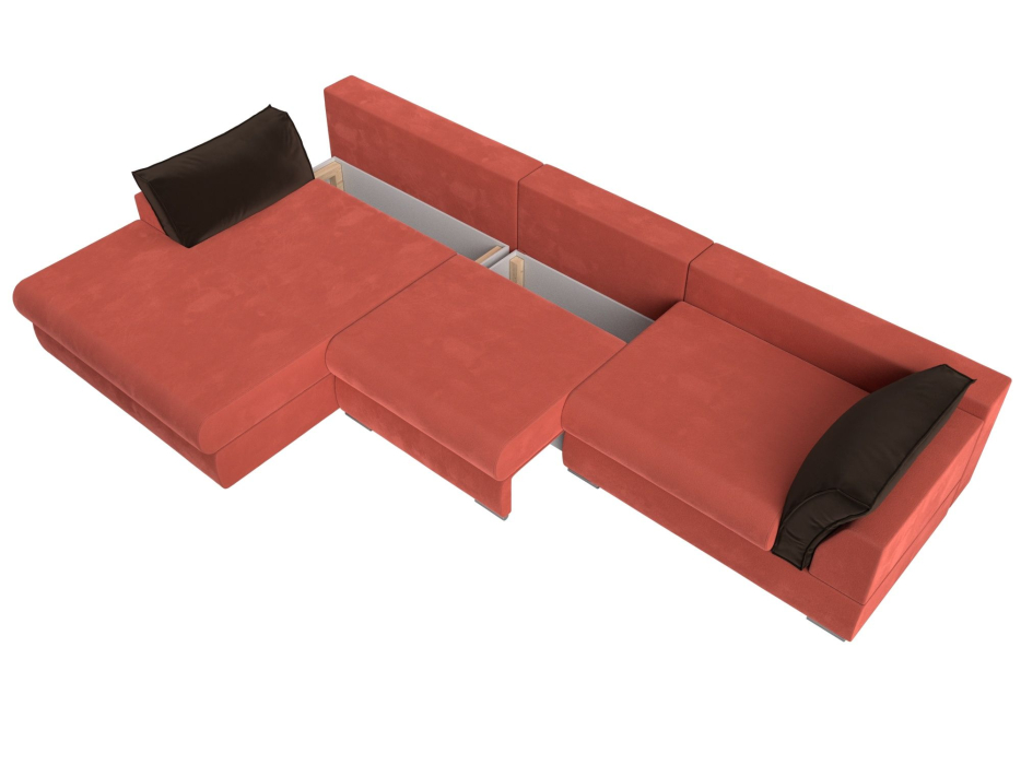 Диваны угловые в гостиную, Угловой диван Пекин Long угол левый, НПБ, микровельвет