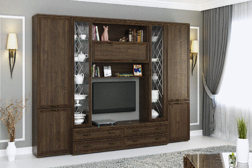 Стенки для гостиной, Модульная гостиная Карина композиция 19