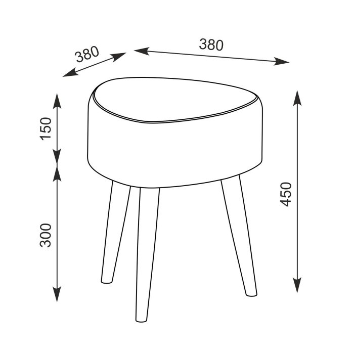 Банкетки, Банкетка на трёх высоких ножках Ева 6-5134