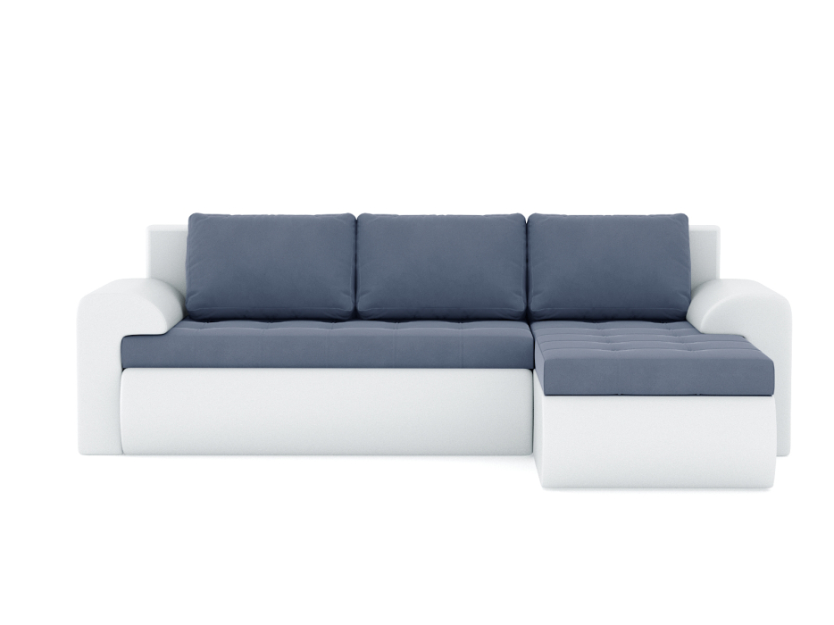 Диваны угловые в гостиную, Диван-кровать угловой Кормак с подлокотниками, велюр+кож.зам.