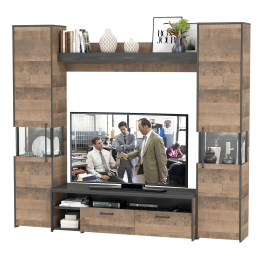 Индустриальная гостиная в стиле лофт с подсветкой Трувор № 17