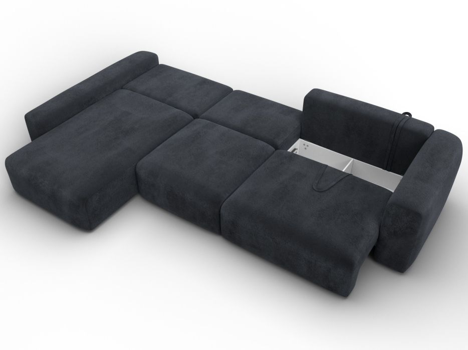 Диваны угловые в гостиную, Диван угловой Лига-066 НПБ Лонг угол левый, велюр TOWER