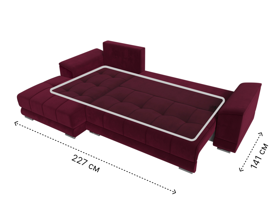 Диваны угловые в гостиную, Угловой диван НордСтар левый угол, микровельвет