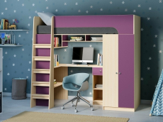 Кровати-чердаки, Кровать-чердак Астра 10 Дуб молочный