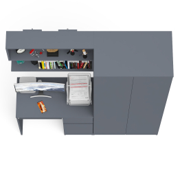 Компьютерный стол однотумбовый правый с ящиком и верхней полкой и платяной шкаф Мори МШ8001