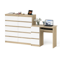 Компьютерные столы, Компьютерный стол с тремя выдвижными ящиками левый с комодом 10-ть ящиков Мори