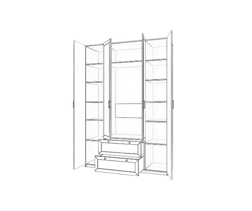 Для одежды, Шкаф четырехдверный Бэль
