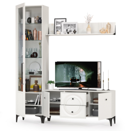 ТВ-тумба с пеналом и навесной полкой Валенсия № 55