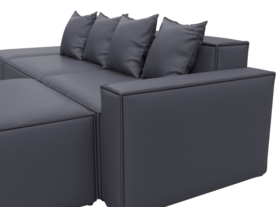 Диваны угловые в гостиную, Диван угловой модульный Лига-063 угол правый, экокожа GRIFON