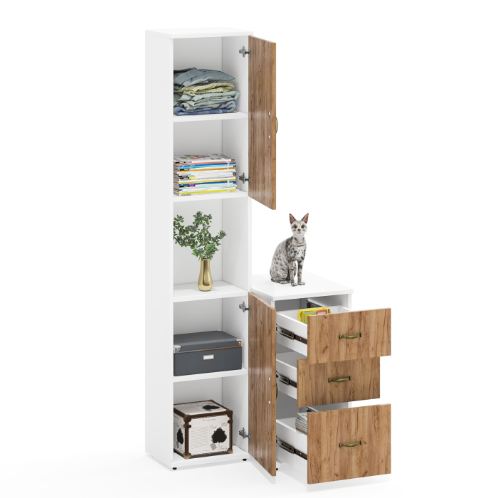 Стеллажи, Пенал две дверки и тумба Лидер-8 МД 3.16.