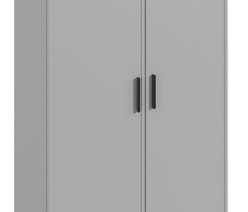 Шкафы распашные, Шкаф 2 дверный Милан СБ-3257 Серый/МДФ Светло серый