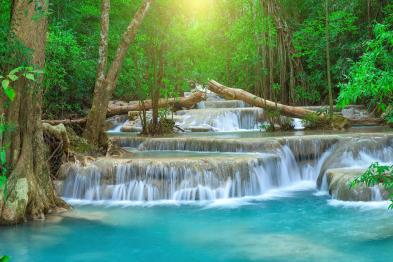 Интерьерная панель из стекла 1000*600*6 мм MGF16_водопад