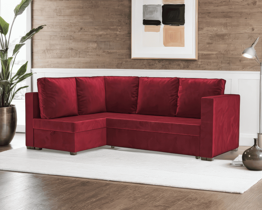 Диваны угловые в гостиную, Диван угловой Мансберг (Бархат)