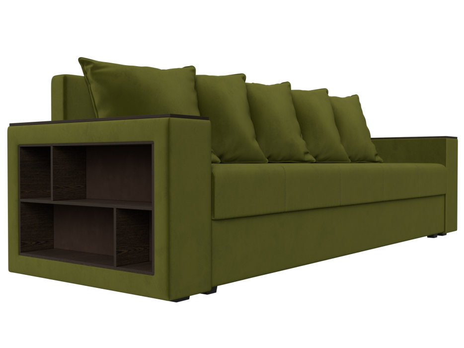 Диваны кровати со спальным местом, Диван прямой Дубай Лайт полки слева, микровельвет