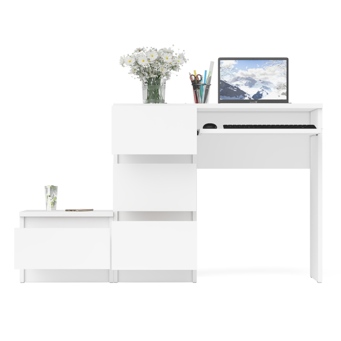 Прямые компьютерные столы, Компьютерный стол три ящика Мори МС-6 левый с тумбой 400