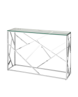 Открытые, Консоль АРТ ДЕКО 115х30 (Прозрачное стекло/Сталь серебро)