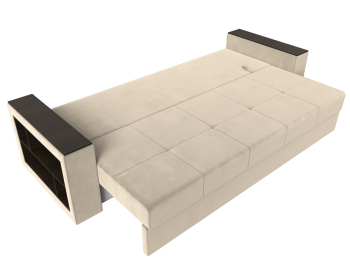 Диван прямой Дубай Лайт полки слева, микровельвет