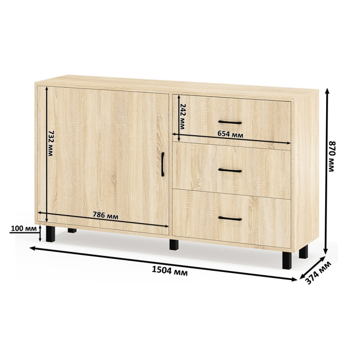 Туалетные столики, Комод ящики и дверка 122-1504 и туалетный столик с подсветкой СТ-4