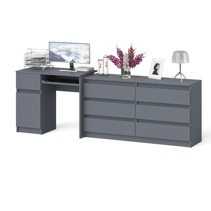 Компьютерные столы, Комод 6-ть ящиков Мори 1380 и стол компьютерный МС-1 дверка и ящик слева