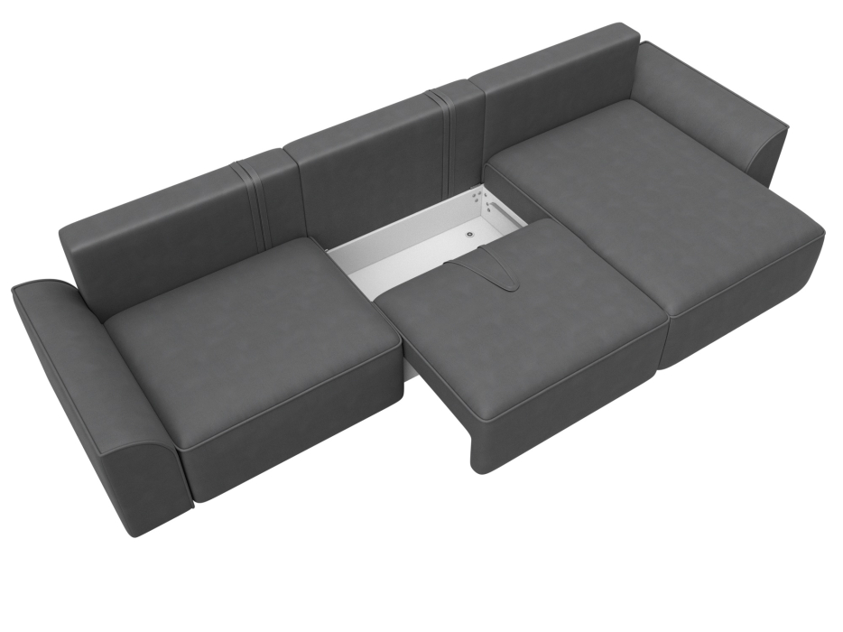 Диваны угловые в гостиную, Диван угловой Лига-048 НПБ лонг, замша JOLY