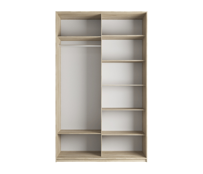 Шкафы-купе 2-х дверные, Шкаф Прайм дуо ДСП+зеркало 2300 х 1400 х 570