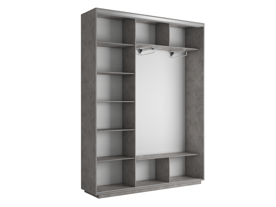 Шкафы-купе 3-х дверные, Шкаф-купе Экспресс Медиум (2 зеркала) трио 2200 x 1800 x 450
