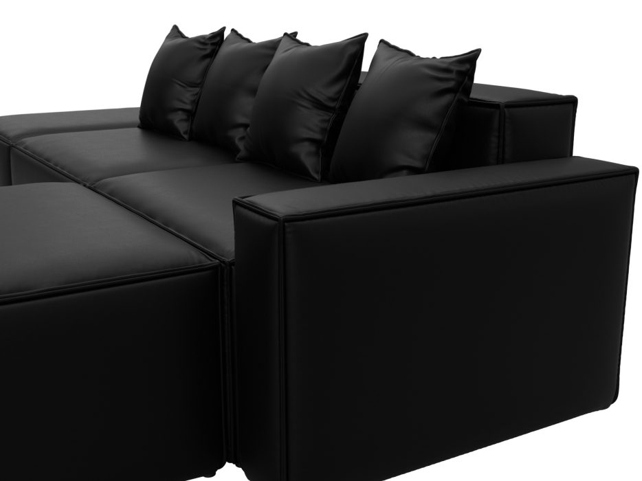 Диваны угловые в гостиную, Диван угловой модульный Лига-063 угол правый, экокожа GRIFON