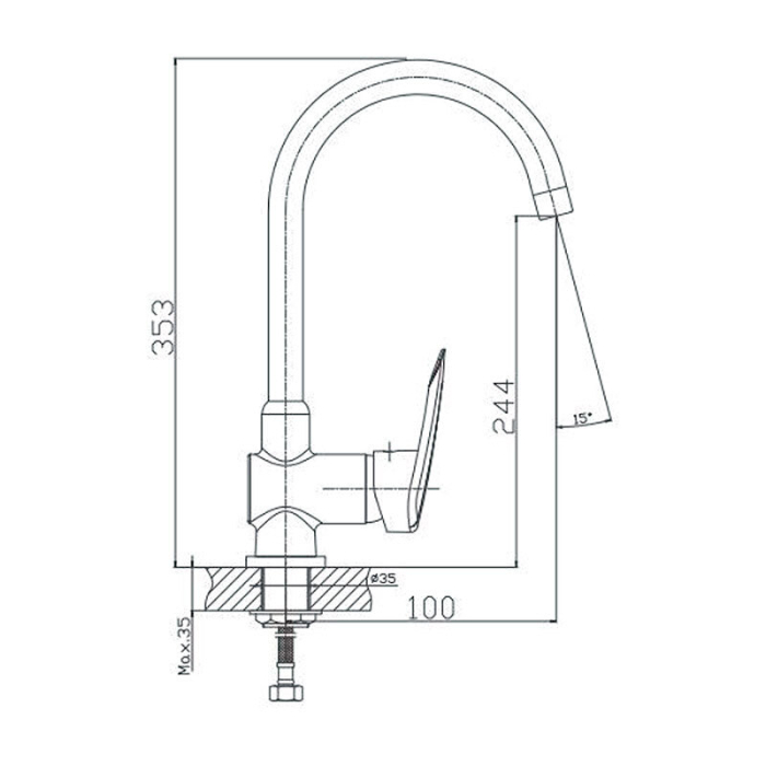 Смесители, Смеситель кран для кухни VIGRO VG902
