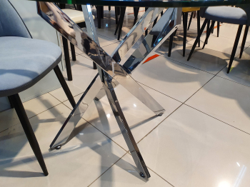 Стол KENNER R1000 хром/стекло прозрачное