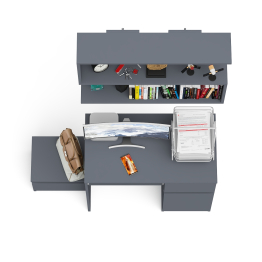 Стол компьютерный МС-1 правый с тумбой 400 и полкой Мори