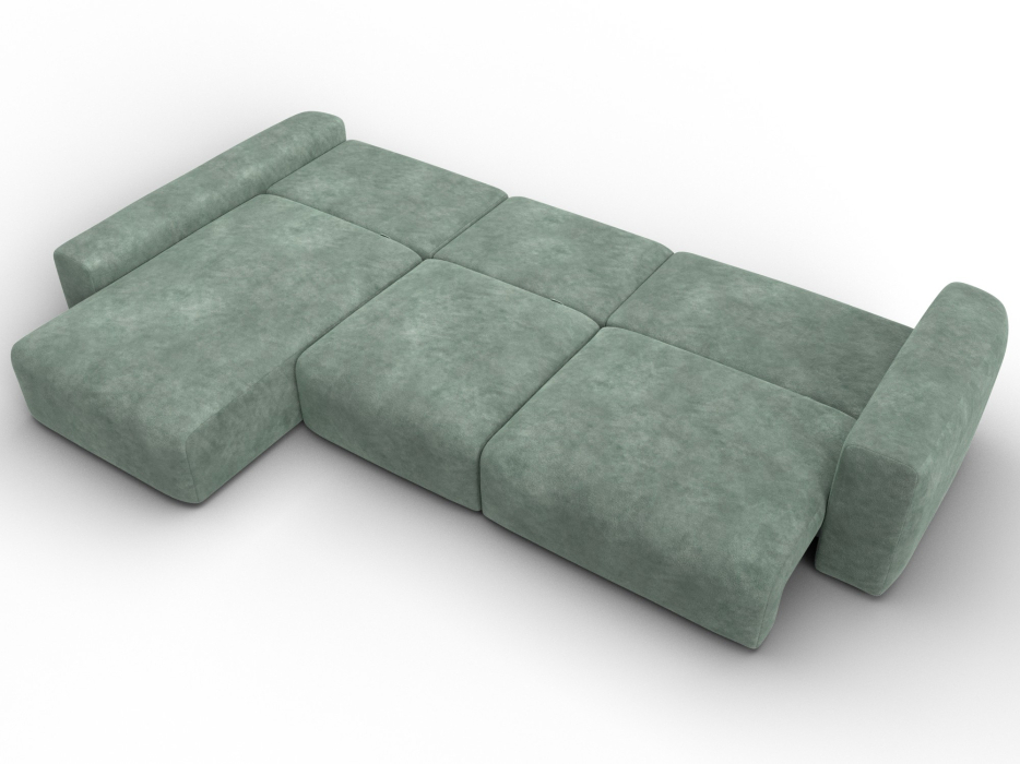 Диваны угловые в гостиную, Диван угловой Лига-066 НПБ Лонг угол левый, велюр BRUT