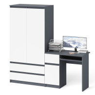 Компьютерные столы, Шкаф-комод Мори МШ900 2 ящика и две дверки со столом компьютерным МС-1 левым Мори