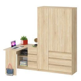 Стол компьютерный угловой МС-16 правый с шкафом-комодом с дверкой 1200 Мори