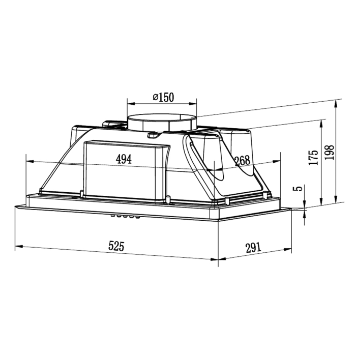 Вытяжки, Вытяжка кухонная AMELI LIGHT 600 INOX PB