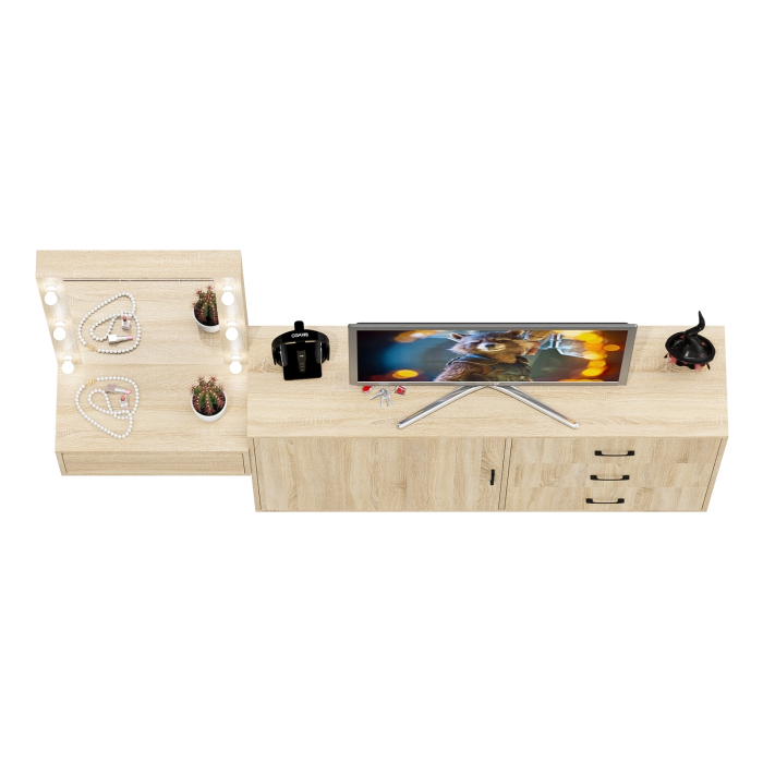 Туалетные столики, Стол косметический навесной с подсветкой и комод 122-1504