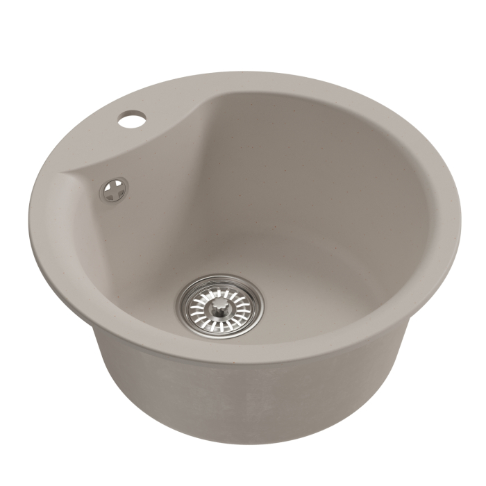 Кухонные мойки, Мойкa ML-GM12 круглая, 480мм (глуб. чаши 210) NEW*