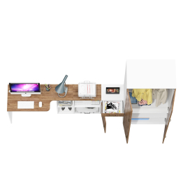 Шкаф для белья Лидер-8 19Б с письменным столом и тумбочкой МД 3.15