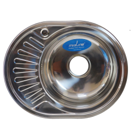 Мойка овал 45х57 (0,6) прав, с сифоном