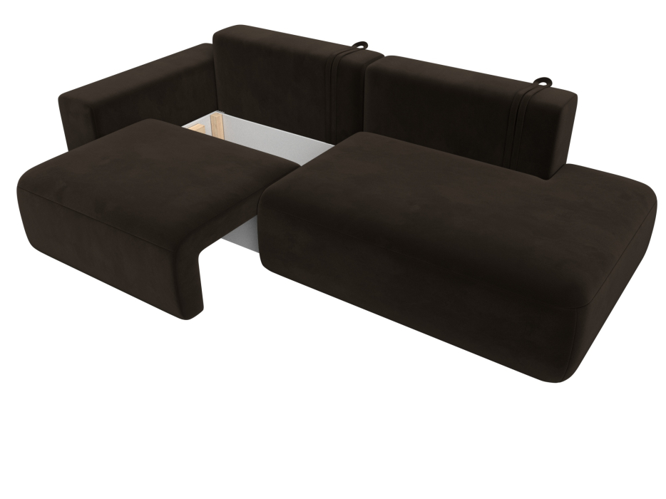 Диваны еврокнижки, Диван прямой Лига-036 Модерн подлокотник слева, микровельвет