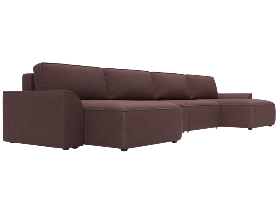 Диваны прямые со спальным местом, Диван п-образный Лига-048 НПБ лонг, замша JOLY