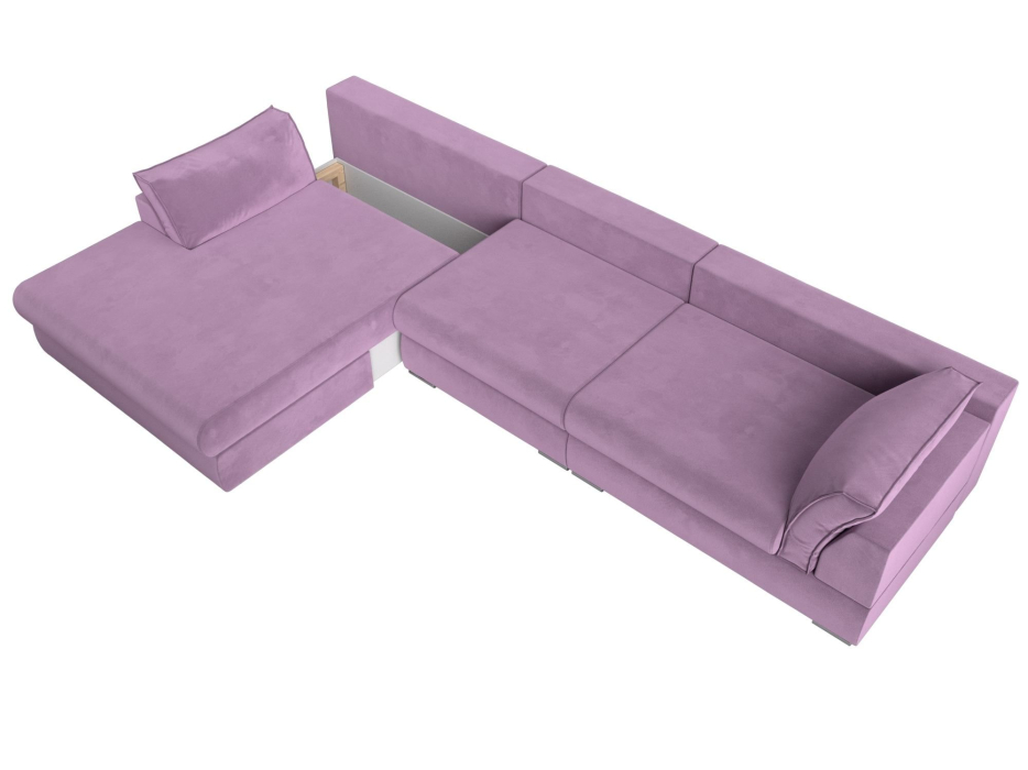 Диваны угловые в гостиную, Угловой диван Пекин Long угол левый, НПБ, микровельвет