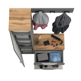 Обувница с вешалкой для верхней одежды и пеналом Октава.