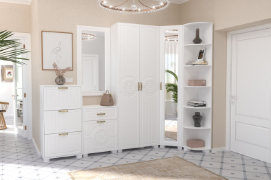 Шкаф угловой с зеркалом «Монблан» МБ-20К