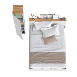 Кровать двухспальная с ортопедическим основанием и шкаф-пенал Остин