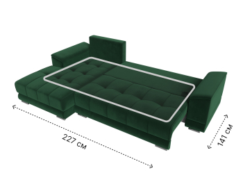 Угловой диван НордСтар левый угол, велюр