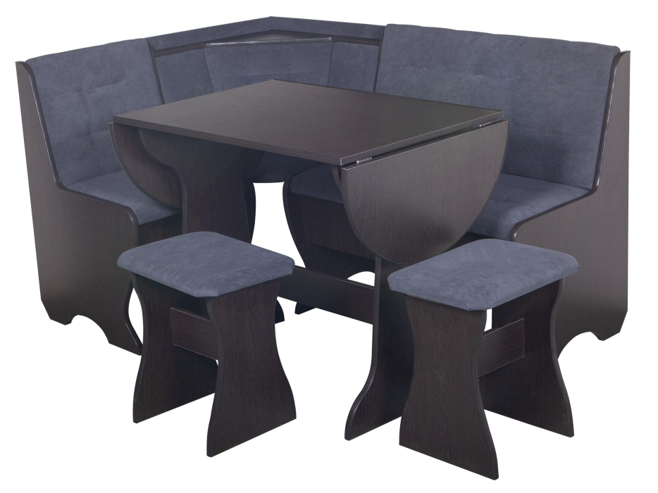 Кухонные уголки, Кухонный уголок Стиль 1Л (со столом СТ-2У) Дуб венге / велюр