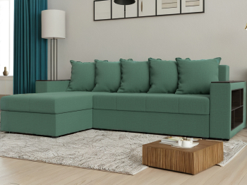 Диван угловой Дубай Лайт левый угол, рогожка Амур