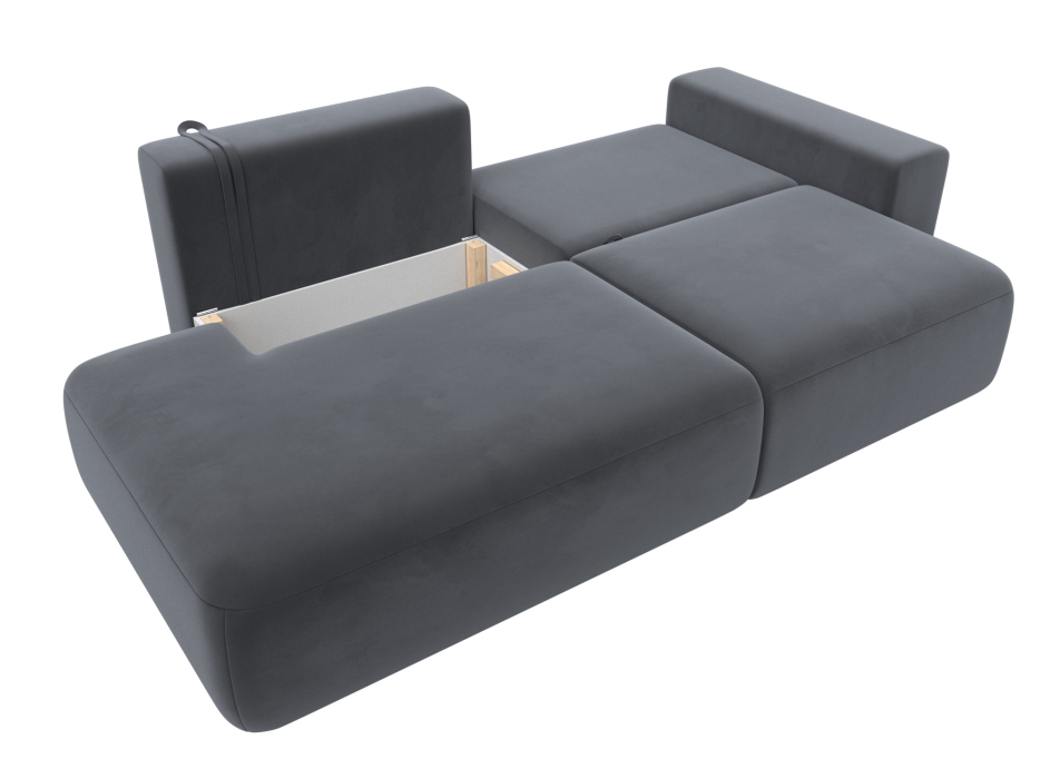 Диваны еврокнижки, Диван прямой Лига-036 Модерн подлокотник справа, велюр