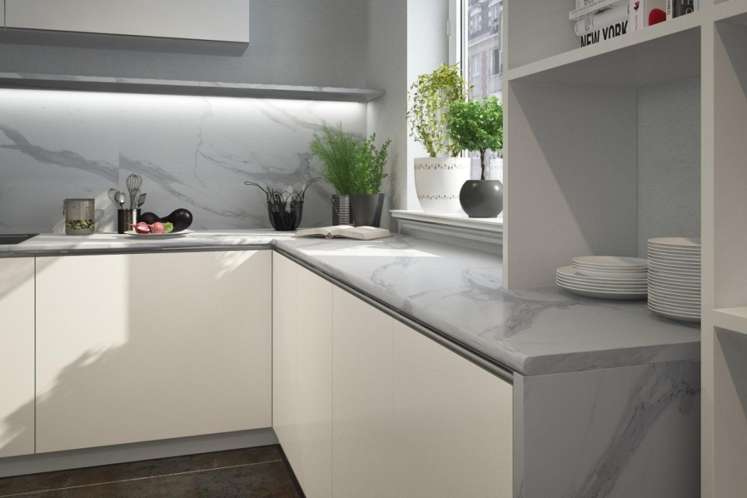 Столешницы, Столешница (3027 S) Гранит Белый 26мм/3.05м